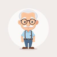 Cute grandpa cartoon illustration vector