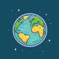 Planet earth illustration flat design vector