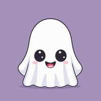 Friendly ghost cartoon with a big smile vector