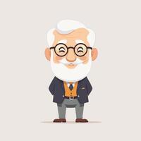 Cute grandpa cartoon illustration vector