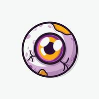 Spooky eye ball cartoon illustration design vector