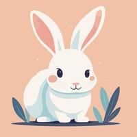 Rabbit cartoon illustration clip art design vector