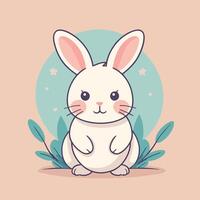 Rabbit cartoon illustration clip art design vector