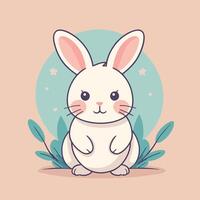 Rabbit cartoon illustration clip art design vector