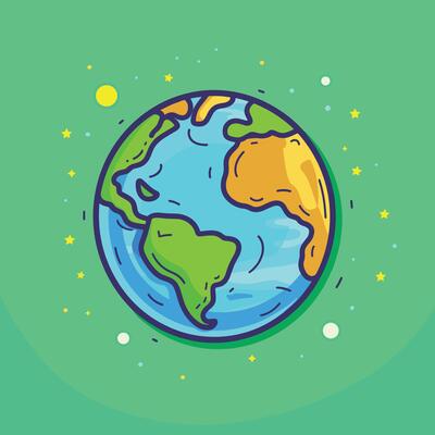 Planet earth illustration flat design