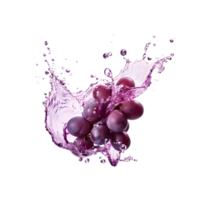 uvas con agua chapoteo en transparente antecedentes png