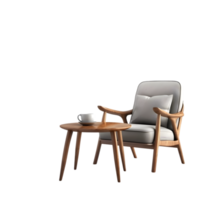 a chair and table on a transparent background png