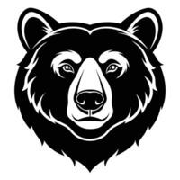 oso cabeza silueta ilustraciones - ideal para al aire libre marca, fauna silvestre Arte huellas dactilares, y temática de camping decoración vector