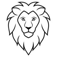 Lion Head Silhouette on White Background vector