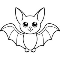 Cute Spooky Bat Illustration - Perfect for Halloween Invitations, Kids' Party Supplies, and Whimsical Decor vector