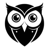 Illustration of Owl Head Silhouette on White vector