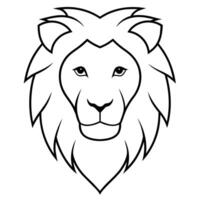 Lion Head Silhouette on White Background vector