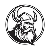 vikingo guerrero en circulo logo , diseño, arte, modelo vector
