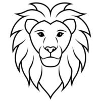 Lion Head Silhouette on White Background vector