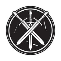 Crossed Swords Logo, Image, Art and Design vector