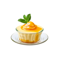 pudding met aardbei en munt Aan een bord png