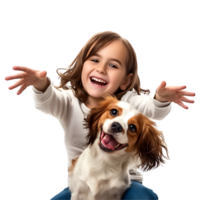a little girl is sitting on the floor with her dog png