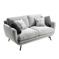 a white couch with pillows on it png