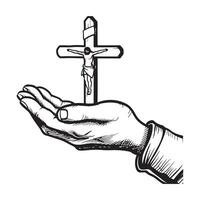 Praying hands cross s and Illustrations vector