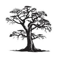 árbol silueta en blanco antecedentes valores vector