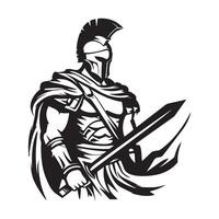 gladiador romano guerrero personaje en armadura vector