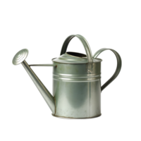 a metal watering can on a transparent background png