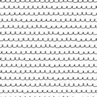 Doodle waves contour seamless pattern. Hand drawn seamless pattern vector