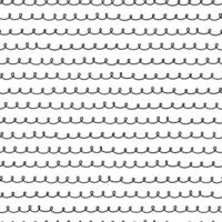 Doodle waves contour seamless pattern. Hand drawn seamless pattern vector