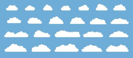 Set of cartoon cloud in a flat design. vector