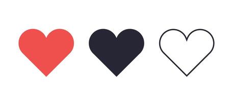 Collection of heart illustrations, Love symbol icon set vector