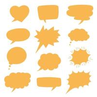 Hand-drawn speech bubble set. Blank empty speech bubbles. vector