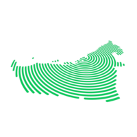 criativo mapa do Unidos árabe emirados. político mapa. abu dhabi. capital. mundo países mapas Series. espiral Series 3d, perspectiva, , transparente fundo png