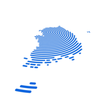 zuiden Korea kaart met een hoofdstad van Seoel getoond in een gloed lijn patroon. wereld landen lijn patroon kaarten serie 3d, perspectief, , transparant achtergrond png