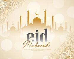 eid Mubarak con tipografía islámico antecedentes. vector