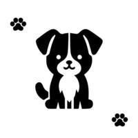 silhouette of dog on white background. vector