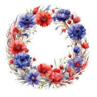 Watercolor Flower Round png