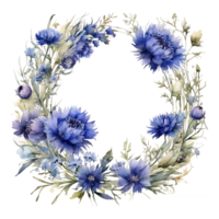 vattenfärg blomma runda png