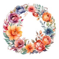 Watercolor Flower Round png