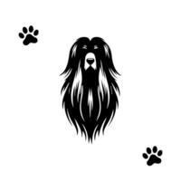 silhouette of dog on white background. vector