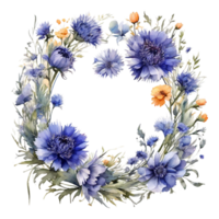 aquarelle fleur rond png