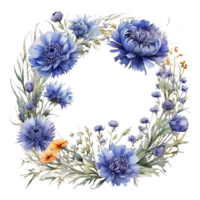 vattenfärg blomma runda png