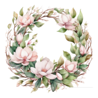 Watercolor Flower Round png