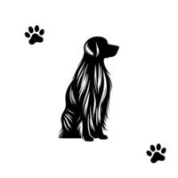 silhouette of dog on white background. vector