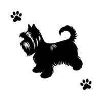 silhouette of dog on white background. vector