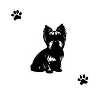 silhouette of dog on white background. vector