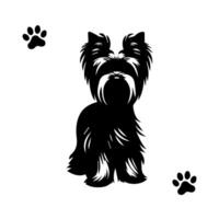 silhouette of dog on white background. vector