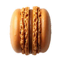 Orange macaron . Tasty macaron dessert isolated. Orange macaron top view . Macaron flat lay png