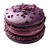 Purple macaron . Tasty macaron dessert isolated. Purple macaron top view . Macaron flat lay png