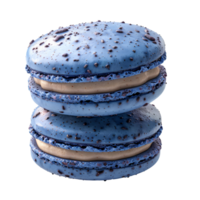 Blue macaron . Tasty macaron dessert isolated. Blue macaron top view . Macaron flat lay png
