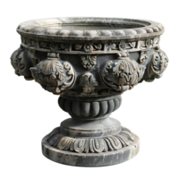 Old stone fountain . Ancient Greek inspired fountain . Abstract intricately designed stone fountain isolated png